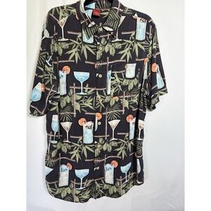 Junction West Shirt Size L Cocktail party Theme Short Sleeve Button Up